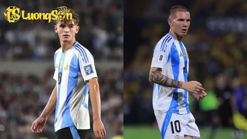 HLV Scaloni khẳng định Nico Paz (trái) và Mastantuono (phải) là hai nhân tố quan trọng của ĐT Argentina trong tương lai